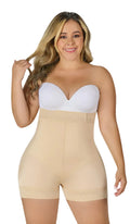 Extra short shorts, extra high waist, with abdominal reinforcement SXA0216 by Fajas M&amp;D®